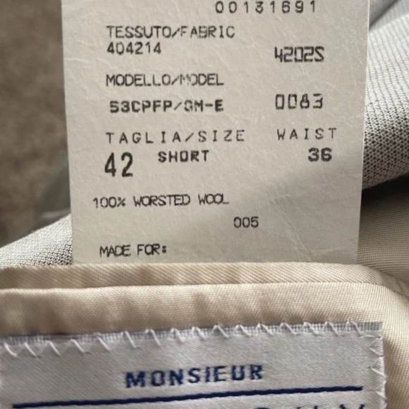 Givenchy Blazer Men 42s Sports Coat Jacket Worsted Wool Monsieur Tan Beige 36 - Picture 11 of 11